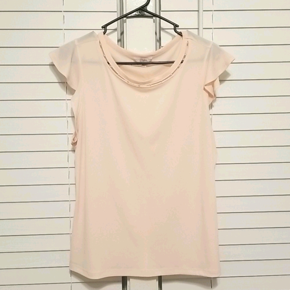 Pink Blouse with Pearls